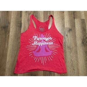 Big Time Threads Tank Top Womens Small Red Purple White "Purveyor of Happinness"